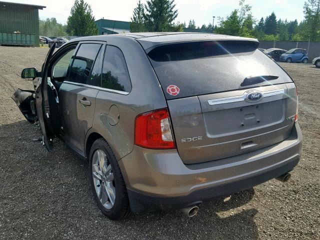 2FMDK4KC5EBA42823 - 2014 FORD EDGE LIMIT GRAY photo 3