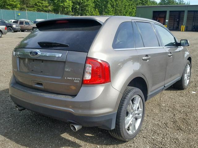 2FMDK4KC5EBA42823 - 2014 FORD EDGE LIMIT GRAY photo 4