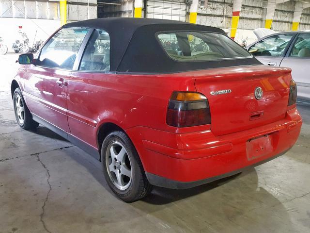 3VWDB61E9XM807677 - 1999 VOLKSWAGEN CABRIO GLS RED photo 3