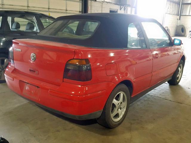 3VWDB61E9XM807677 - 1999 VOLKSWAGEN CABRIO GLS RED photo 4