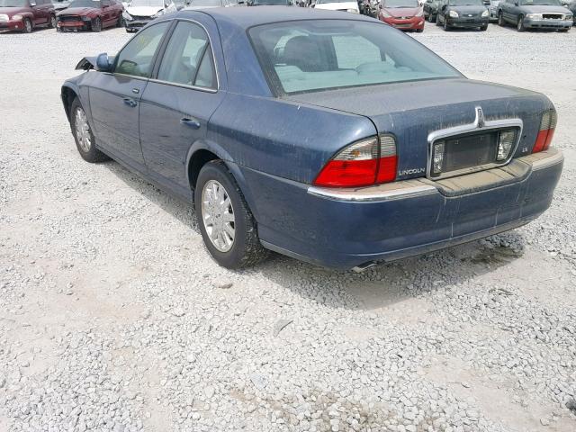 1LNHM86S25Y628290 - 2005 LINCOLN LS BLUE photo 3