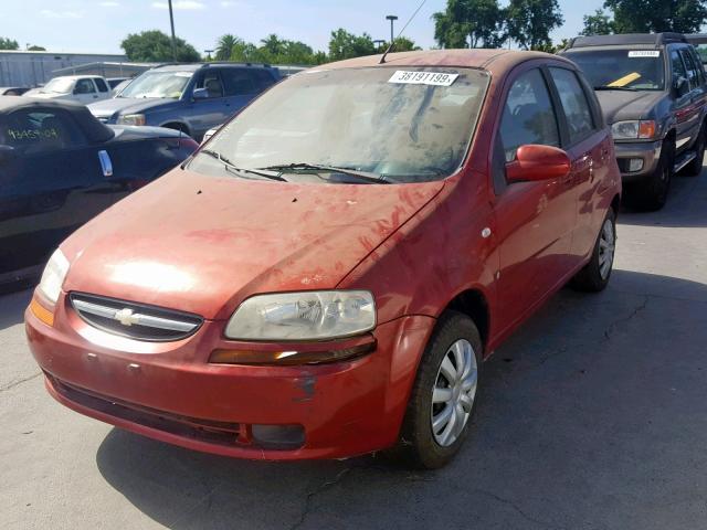 KL1TD66617B706710 - 2007 CHEVROLET AVEO BASE Қызыл фото 2