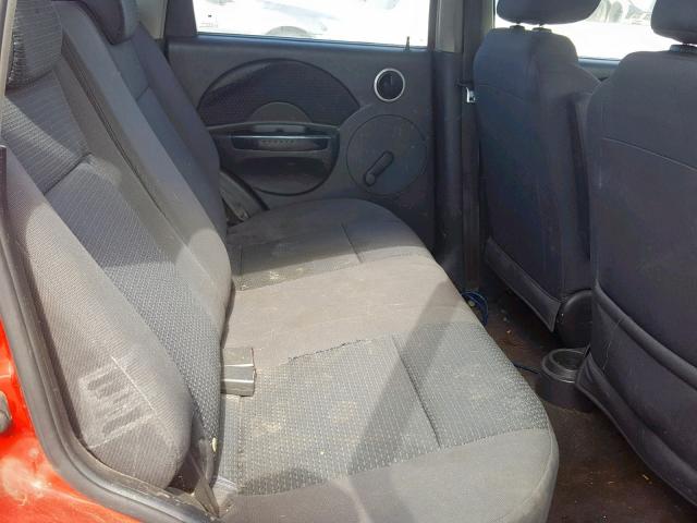 KL1TD66617B706710 - 2007 CHEVROLET AVEO BASE Қызыл фото 6