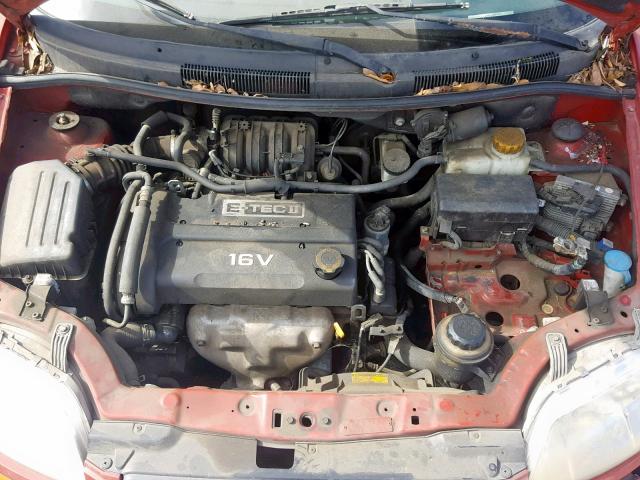KL1TD66617B706710 - 2007 CHEVROLET AVEO BASE Қызыл фото 7