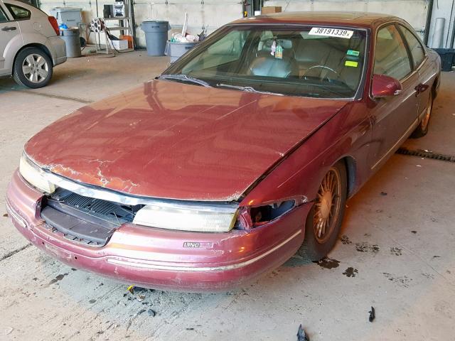 1LNLM91V8PY679300 - 1993 LINCOLN MARK VIII BURGUNDY photo 2