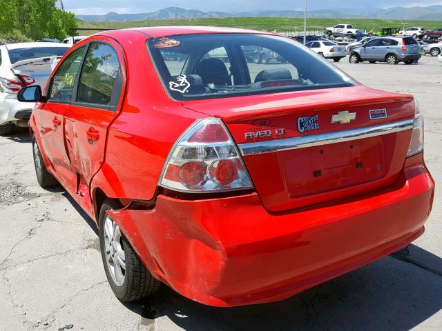 KL1TG5DE4BB137405 - 2011 CHEVROLET AVEO LT RED photo 3