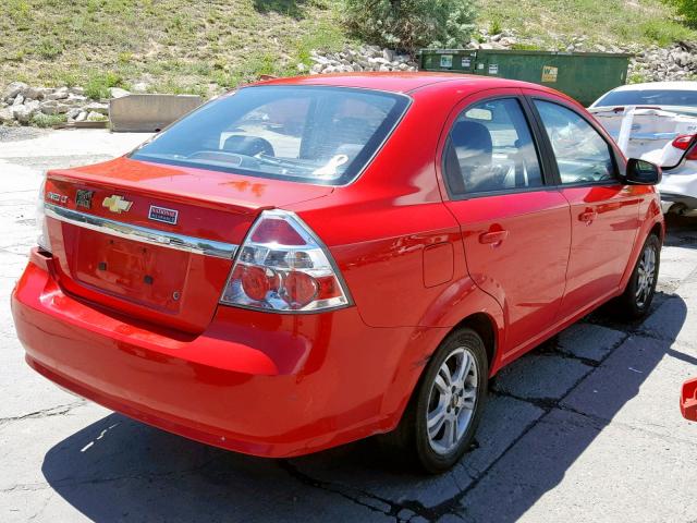 KL1TG5DE4BB137405 - 2011 CHEVROLET AVEO LT RED photo 4