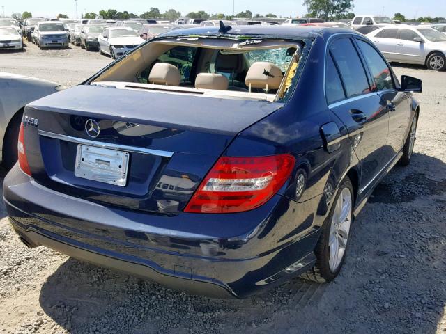 WDDGF4HB2CR212821 - 2012 MERCEDES-BENZ C 250 BLUE photo 4