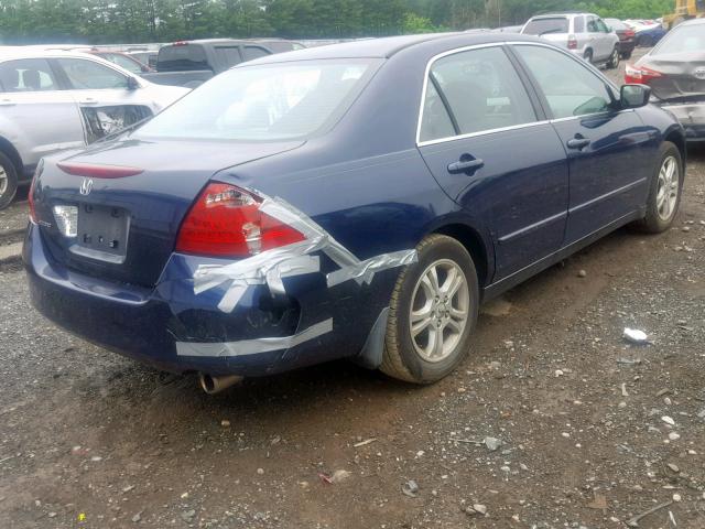 1HGCM56736A043562 - 2006 HONDA ACCORD EX BLUE photo 4