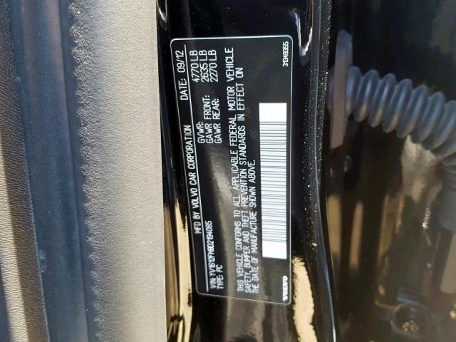 YV1612FH8D2194085 - 2013 VOLVO S60 T5 BLACK photo 10