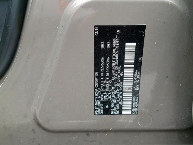 JTLZE4FE8FJ072879 - 2015 TOYOTA SCION XB 棕色 照片 10