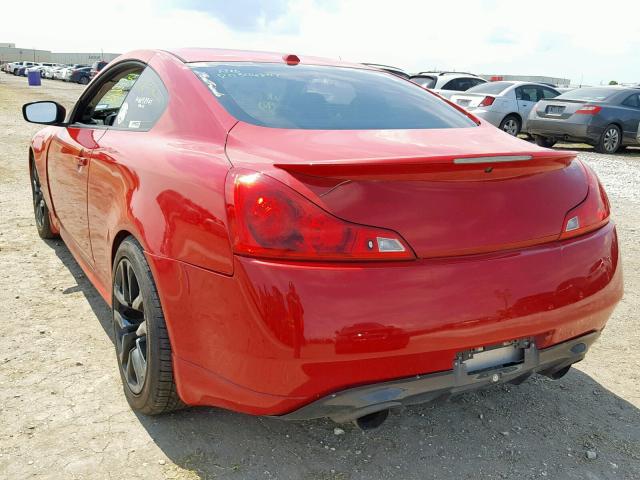 JNKCV64E98M110362 - 2008 INFINITI G37 BASE RED photo 3