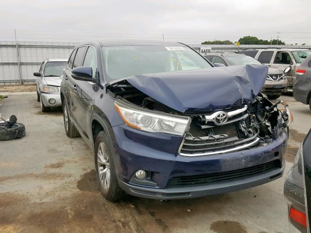 5TDZKRFH1FS100066 - 2015 TOYOTA HIGHLANDER BLUE photo 1