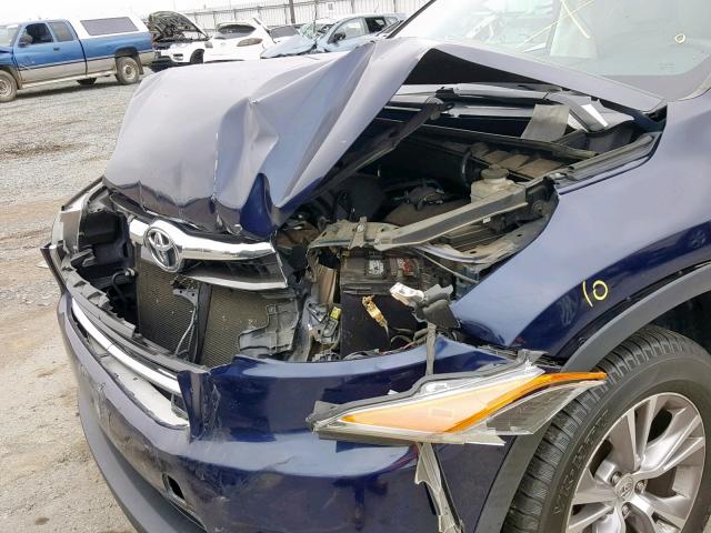 5TDZKRFH1FS100066 - 2015 TOYOTA HIGHLANDER BLUE photo 9