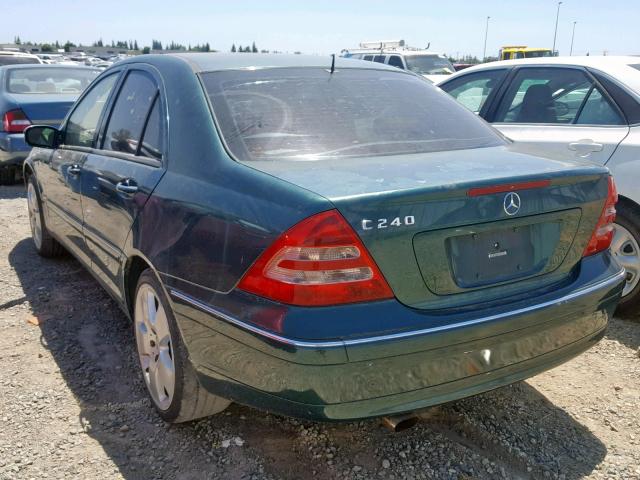 WDBRF61J81F015276 - 2001 MERCEDES-BENZ C 240 GREEN photo 3