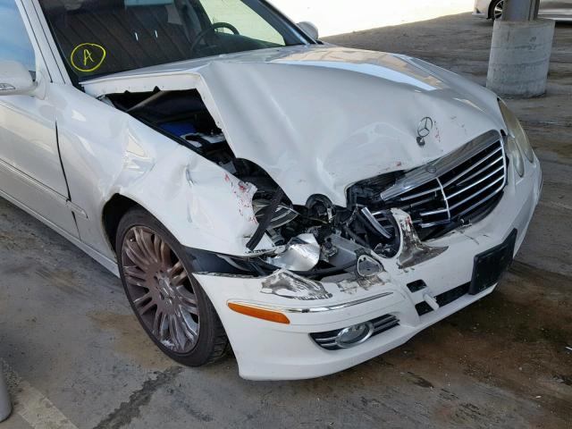 WDBUF56X97B054296 - 2007 MERCEDES-BENZ E 350 WHITE photo 9