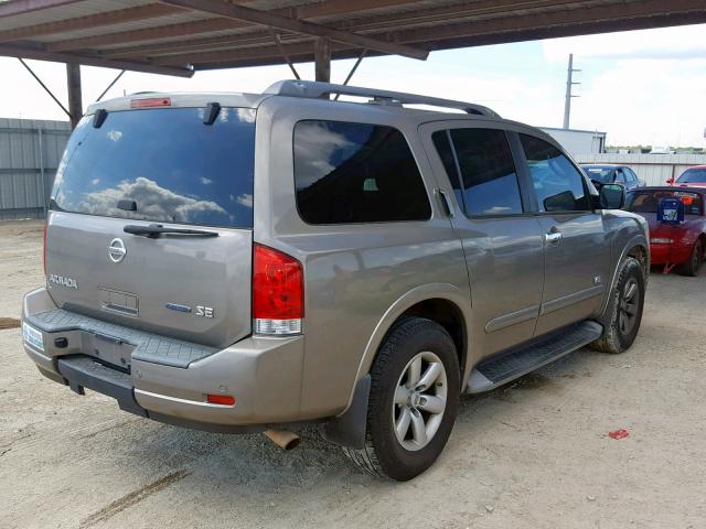 5N1BA08D28N623577 - 2008 NISSAN ARMADA SE SILVER photo 4