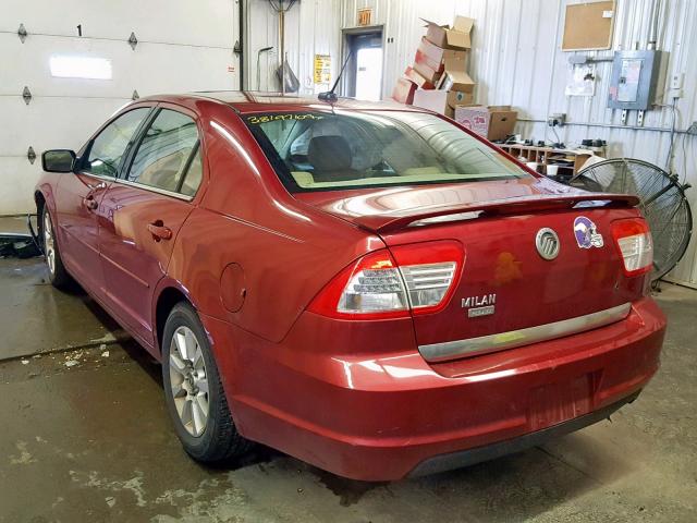 3MEHM08Z98R624223 - 2008 MERCURY MILAN PREM RED photo 3