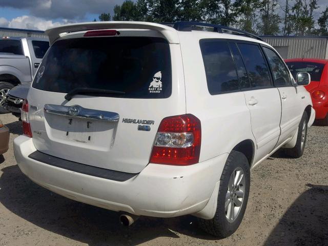 JTEEW21A870035754 - 2007 TOYOTA HIGHLANDER WHITE photo 4