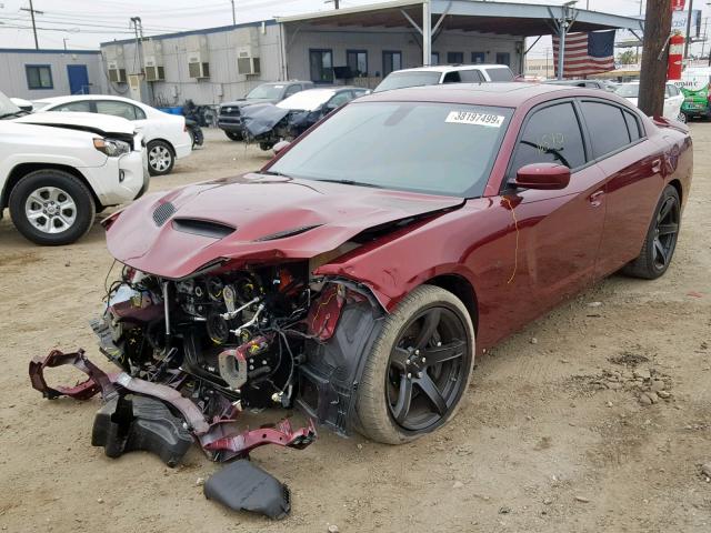 2C3CDXL91JH113087 - 2018 DODGE CHARGER SR RED photo 2