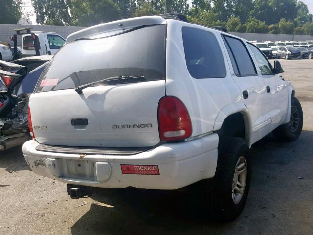 1B4HS48Z92F190711 - 2002 DODGE DURANGO SL WHITE photo 4