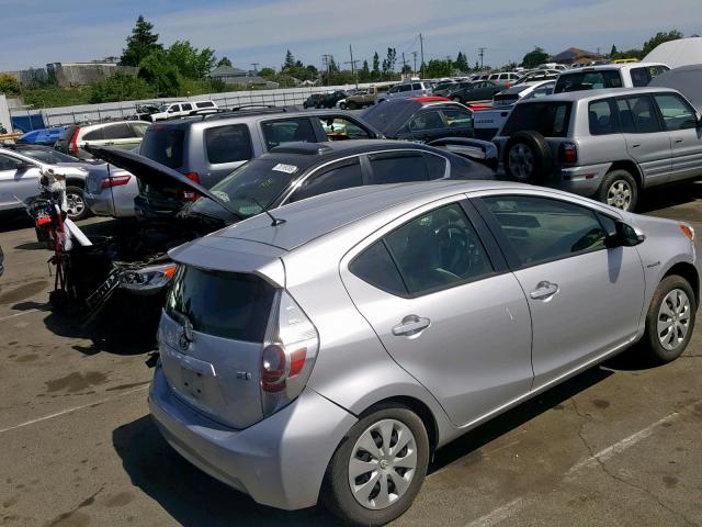 JTDKDTB33E1071166 - 2014 TOYOTA PRIUS C SILVER photo 4