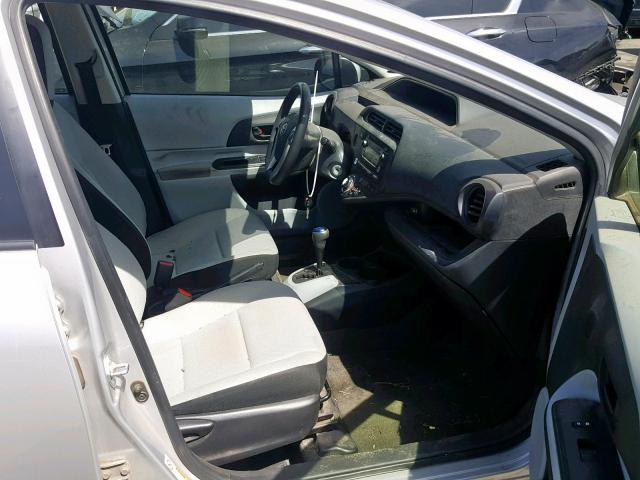 JTDKDTB33E1071166 - 2014 TOYOTA PRIUS C SILVER photo 5