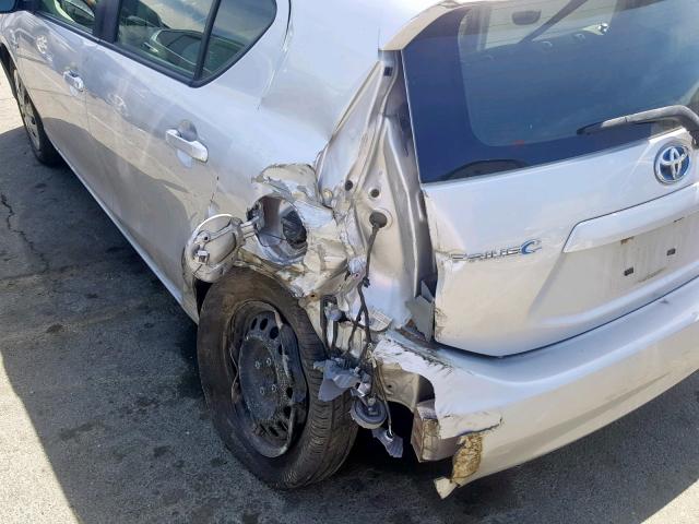 JTDKDTB33E1071166 - 2014 TOYOTA PRIUS C SILVER photo 9