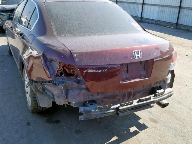 JHMCP26888C057668 - 2008 HONDA ACCORD EXL BURGUNDY photo 9