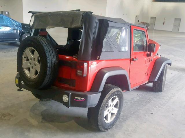 1C4AJWAG0GL194991 - 2016 JEEP WRANGLER S RED photo 4