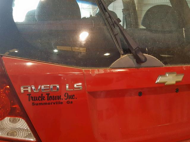 KL1TJ62614B165801 - 2004 CHEVROLET AVEO LS RED photo 9