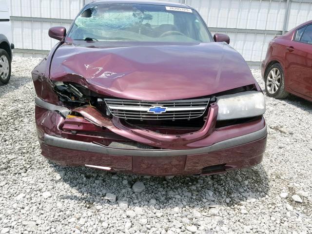 2G1WF52E739249400 - 2003 CHEVROLET IMPALA MAROON photo 9