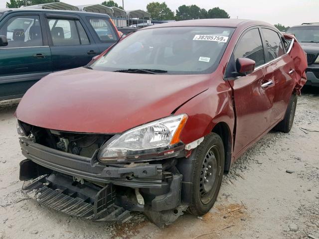 3N1AB7APXFL691202 - 2015 NISSAN SENTRA S RED photo 2