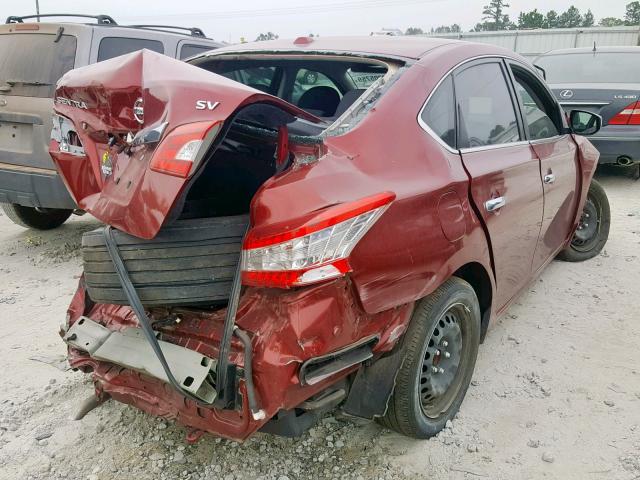 3N1AB7APXFL691202 - 2015 NISSAN SENTRA S RED photo 4