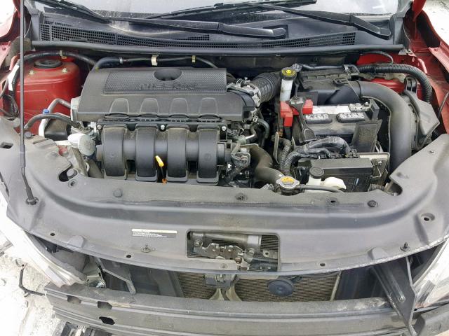 3N1AB7APXFL691202 - 2015 NISSAN SENTRA S RED photo 7