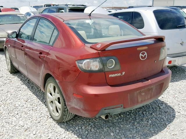 JM1BK32F081165199 - 2008 MAZDA 3 I MAROON photo 3