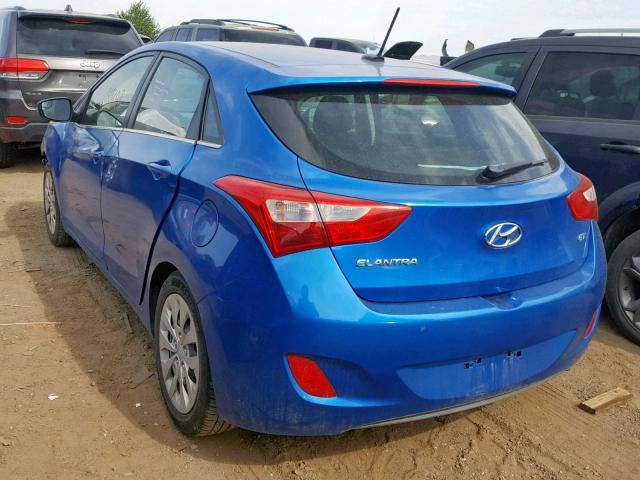 KMHD35LH8HU350192 - 2017 HYUNDAI ELANTRA GT BLUE photo 3