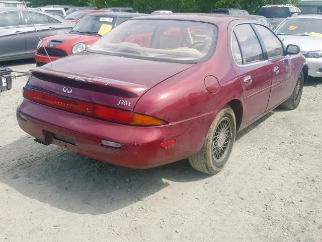 JNKAY21D3PM022070 - 1993 INFINITI J30 MAROON photo 4