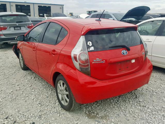 JTDKDTB30D1536002 - 2013 TOYOTA PRIUS C RED photo 3