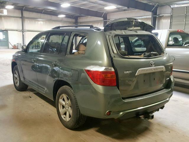 JTEES41A882059078 - 2008 TOYOTA HIGHLANDER GREEN photo 3