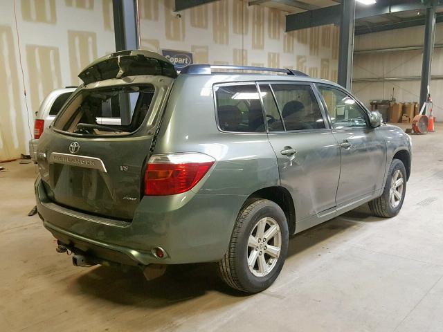 JTEES41A882059078 - 2008 TOYOTA HIGHLANDER GREEN photo 4