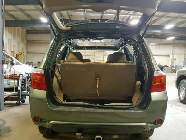 JTEES41A882059078 - 2008 TOYOTA HIGHLANDER GREEN photo 9