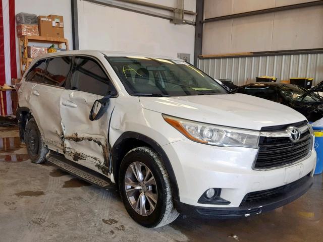 5TDZKRFH0FS073443 - 2015 TOYOTA HIGHLANDER WHITE photo 1