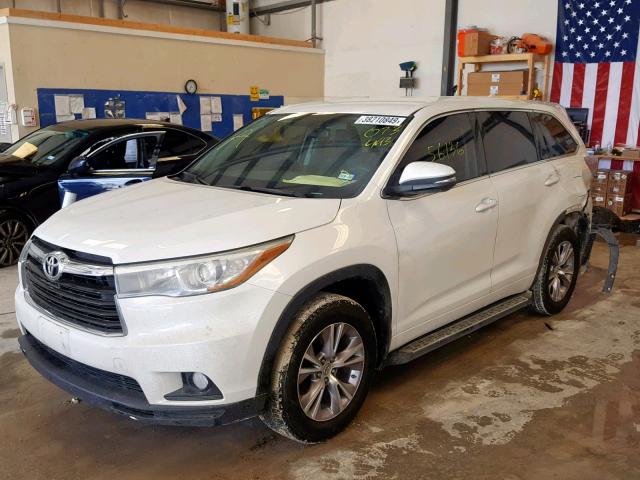 5TDZKRFH0FS073443 - 2015 TOYOTA HIGHLANDER WHITE photo 2