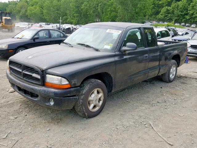 1B7GL22X7XS126799 - 1999 DODGE DAKOTA BLACK photo 2