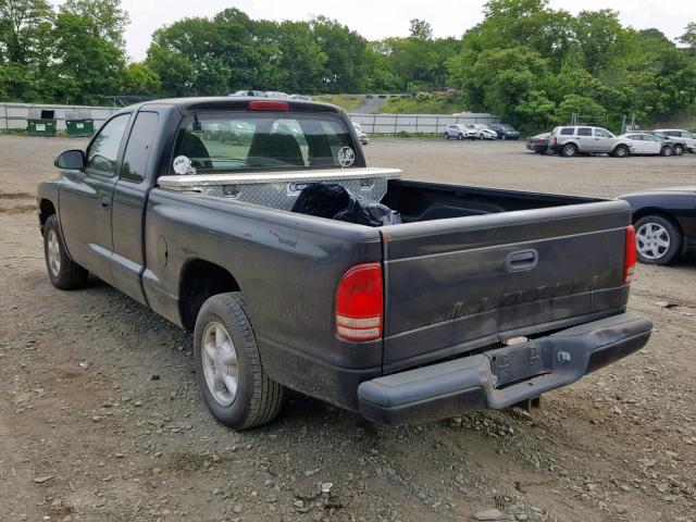 1B7GL22X7XS126799 - 1999 DODGE DAKOTA BLACK photo 3