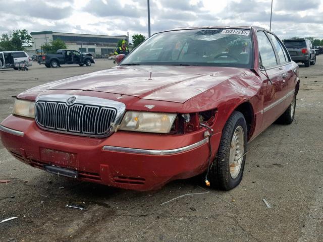 2MEFM75W2XX607161 - 1999 MERCURY GRAND MARQ RED photo 2