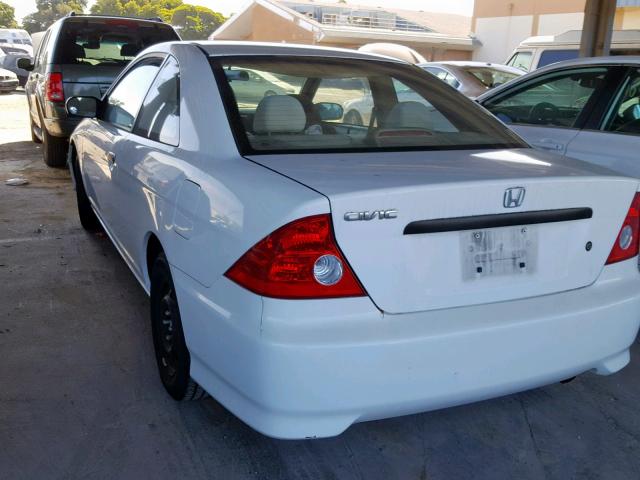 1HGEM22164L063492 - 2004 HONDA CIVIC DX V WHITE photo 3