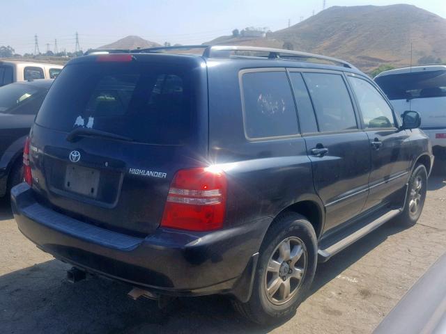 JTEGF21A220047643 - 2002 TOYOTA HIGHLANDER BLACK photo 4