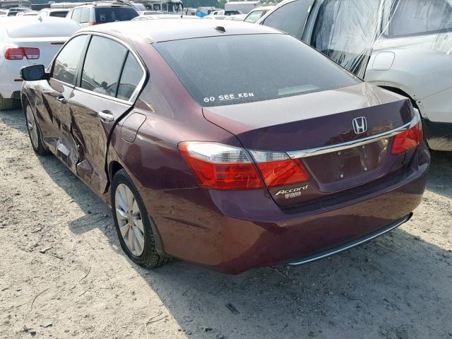 1HGCR2F88DA265312 - 2013 HONDA ACCORD EXL BURGUNDY photo 3